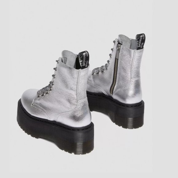 Silver Platform Lace-Up Boots - Picture 13 of 15